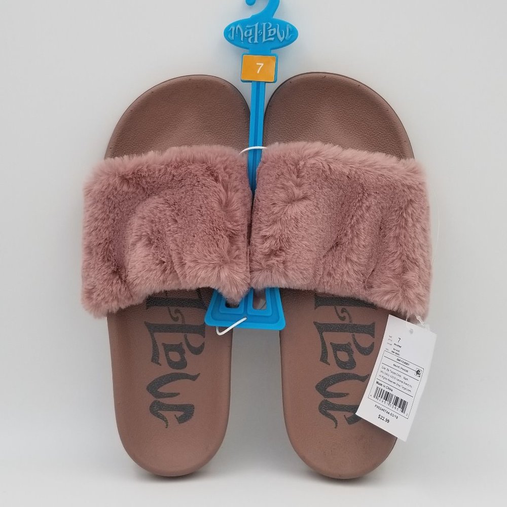 Mad Love Women's Phoebe Faux Fur Slide Mauve